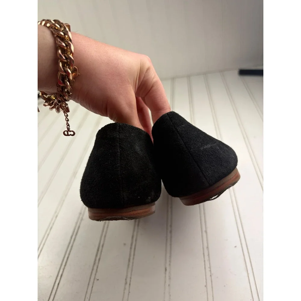 Crown Vintage Y2K Black Suede Mary Jane Flats Square Toe Women's Size 9.5M